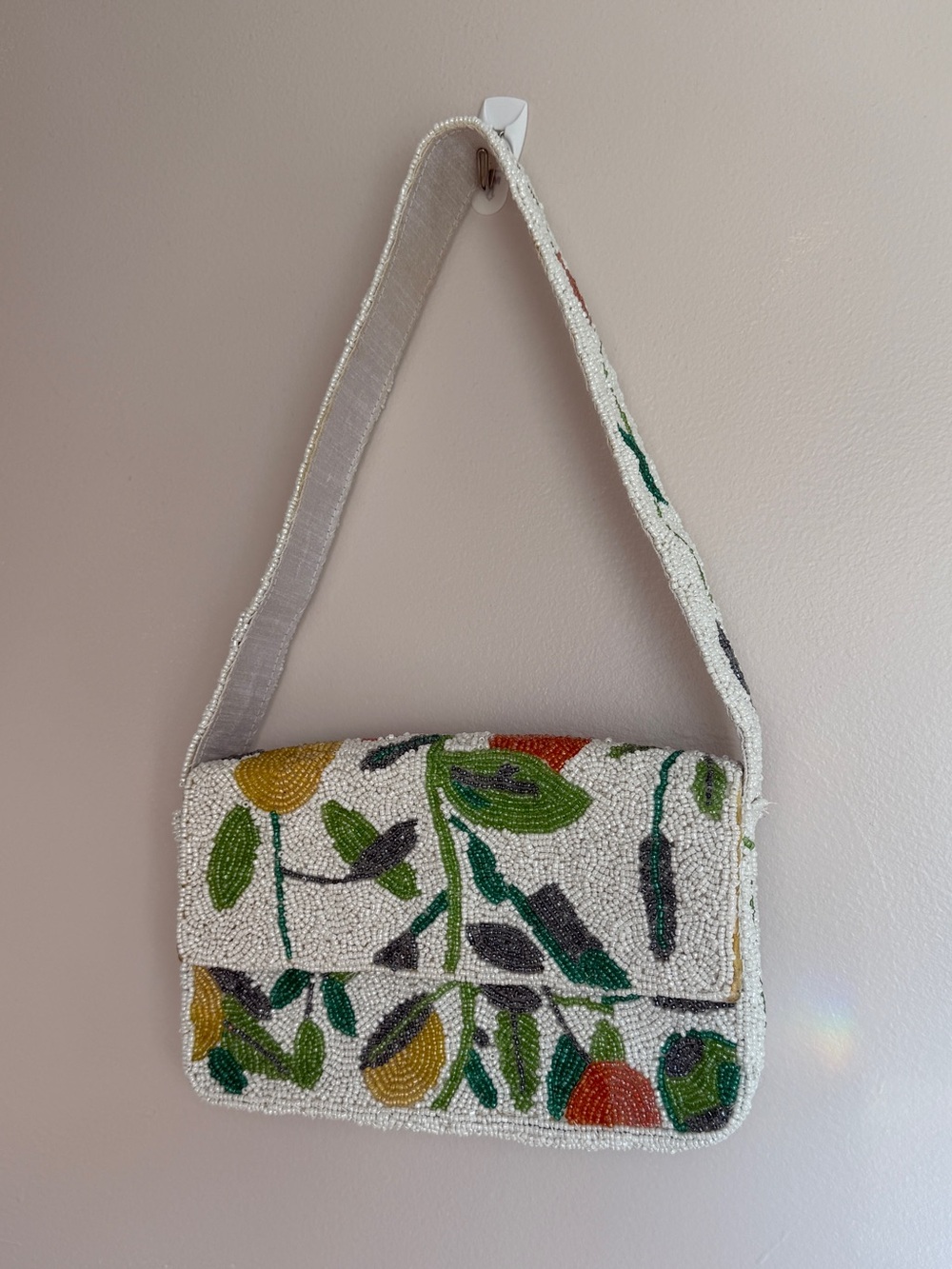 Beaded Lemon Shoulder Bag